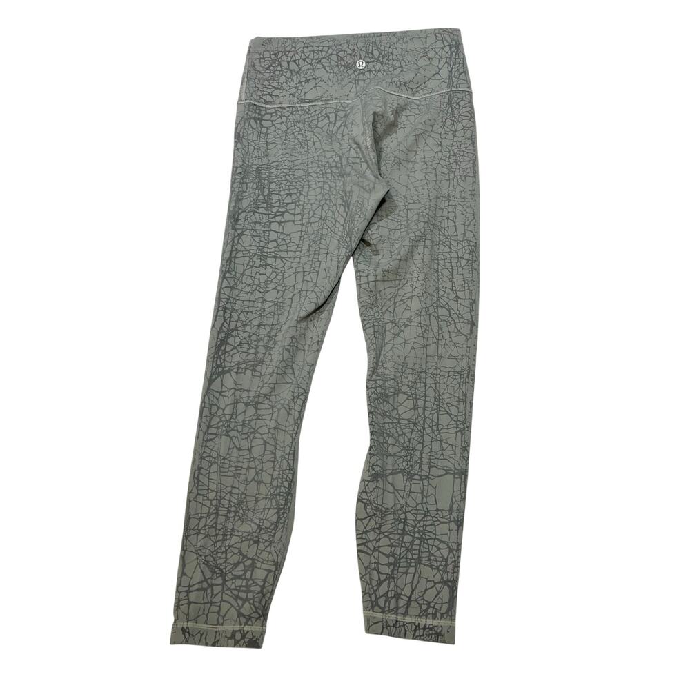 Lululemon Wunder Under High Rise Tight 25 Sage Green Crackle Leggings Size 6 - Picture 2 of 6